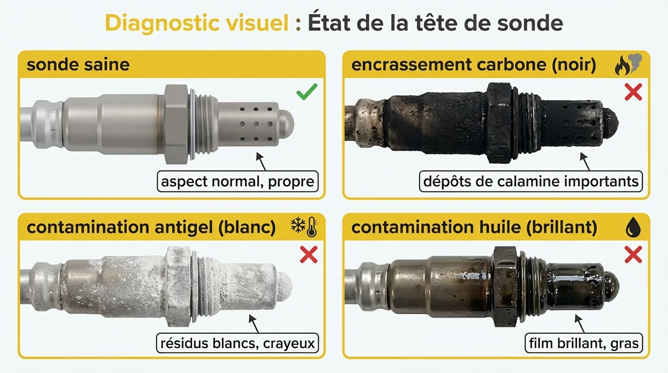 Diagnostic visuel : État de la tête de sonde