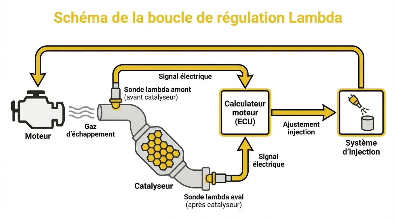 Schéma de la boucle de régulation Lambda