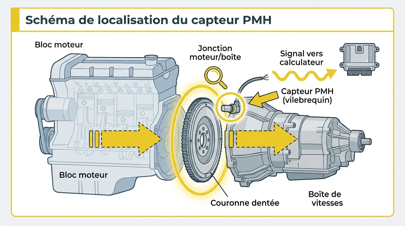 Schéma de localisation du capteur PMH