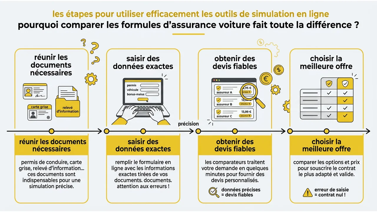 Frise chronologique montrant la préparation des documents, la saisie, l'analyse des offres et la souscription.