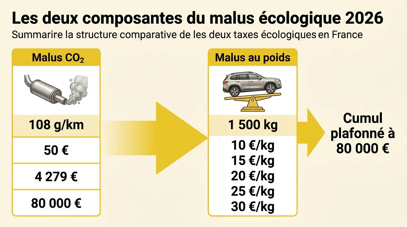 Les deux composantes du malus écologique 2026