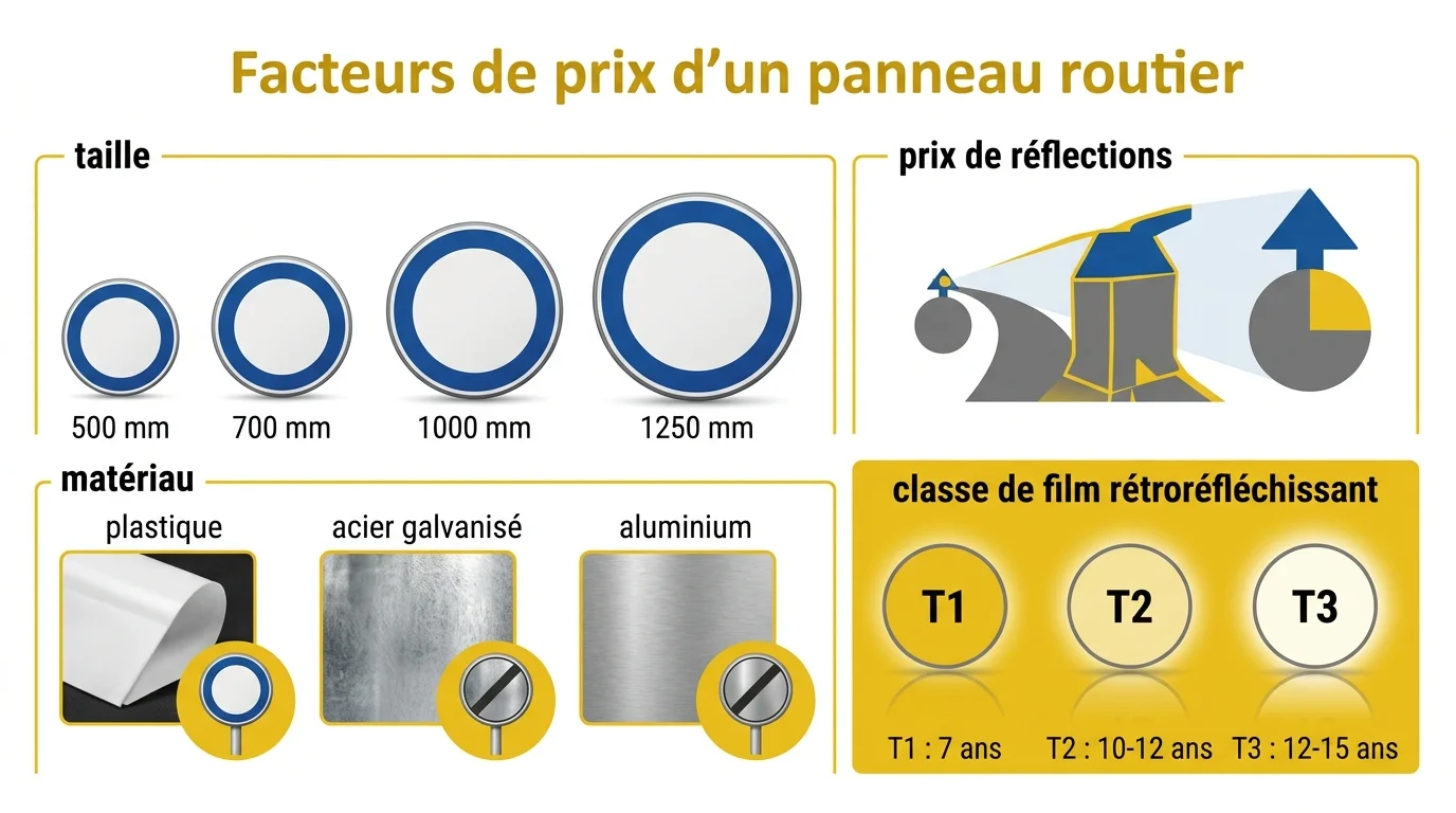 Facteurs de prix d'un panneau routier