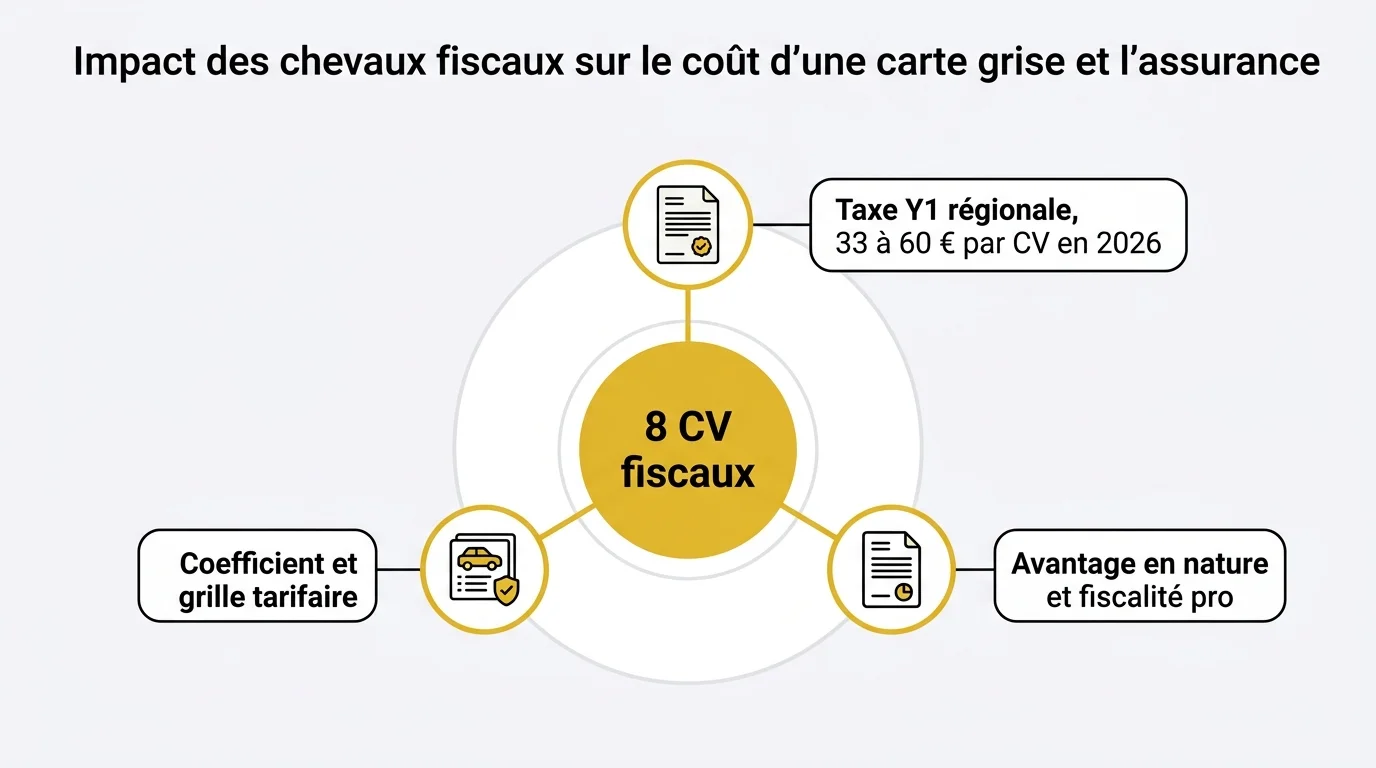 Impact des chevaux fiscaux sur le coût d'une carte grise et l'assurance
