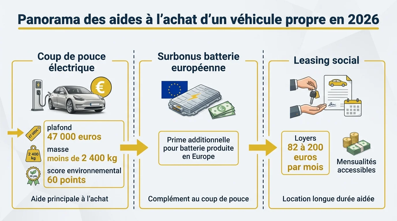 Panorama des aides à l'achat d'un véhicule propre en 2026