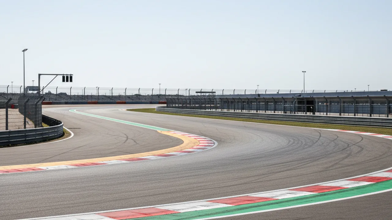 Une piste de circuit prête pour un stage de pilotage sportif